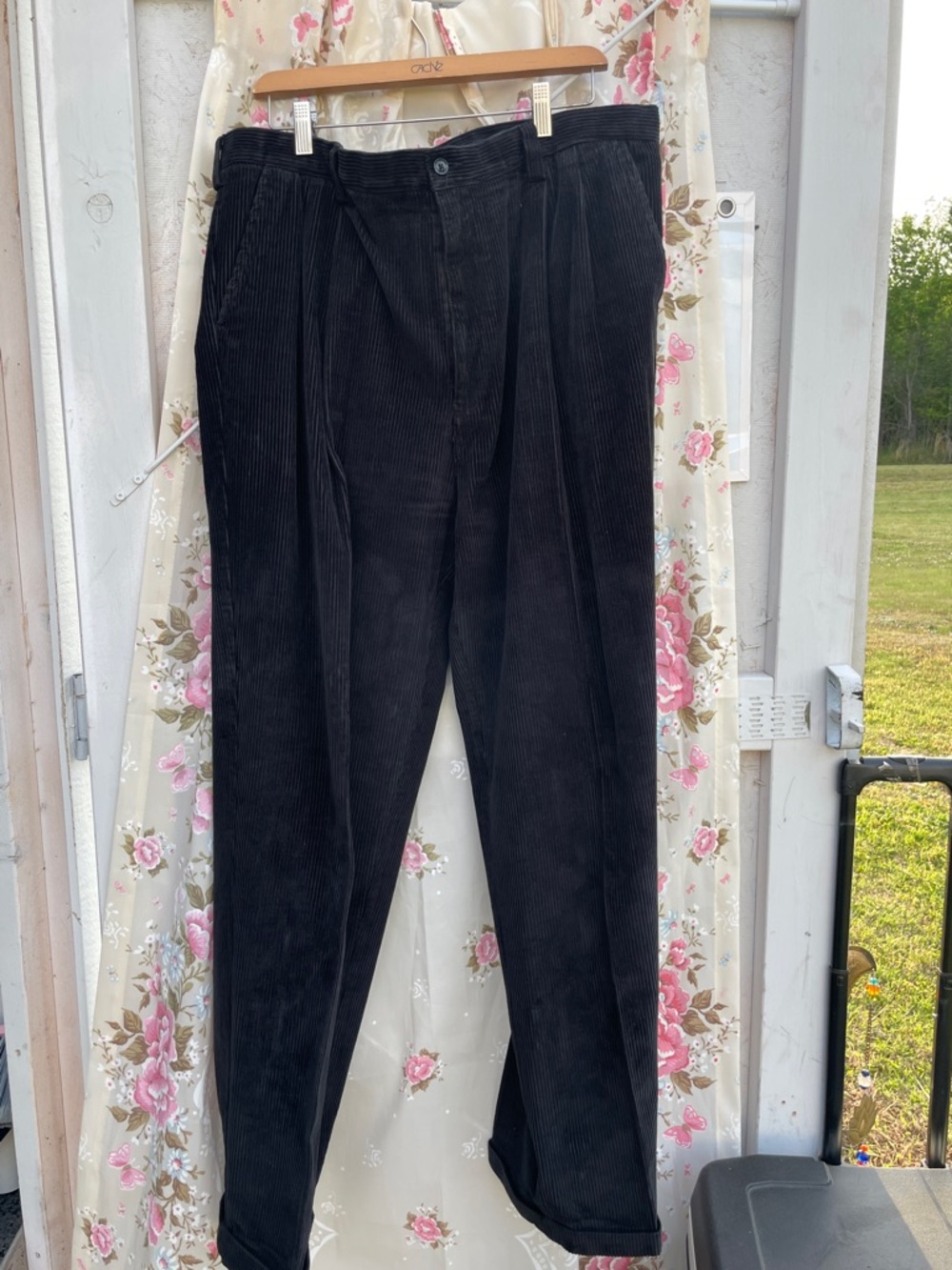 croft & barrow Black Corduroy Pleated Pants